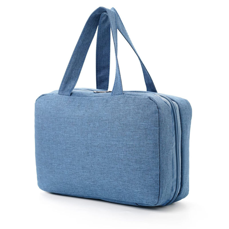 Saco de higiene de viagem portátil de poliéster de quatro dobras impermeável para opções de cores personalizadas