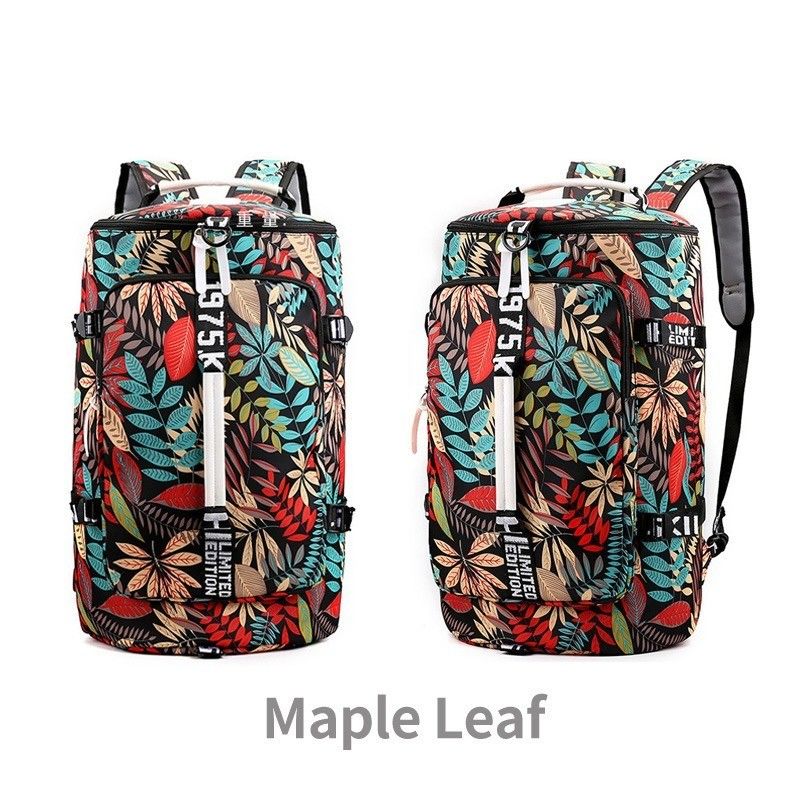 Saco feminino com padrão floral Saco de ginástica Saco de fitness para atividades ao ar livre e viagens
