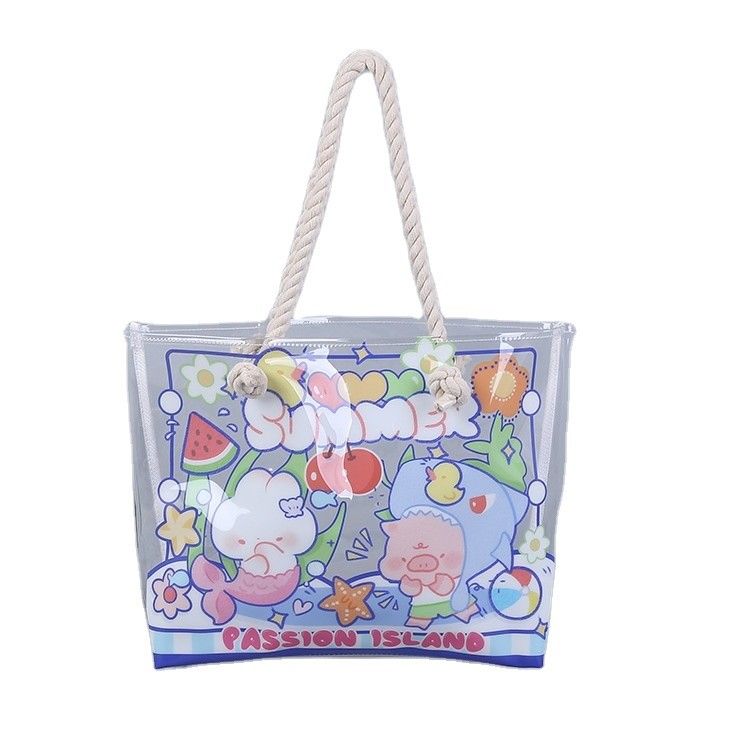 Todas as estações à prova d'água Saco de praia Tote Saco de piscina para Mulheres Mulheres Saco grande de ginástica Tote PVC Saco de mão