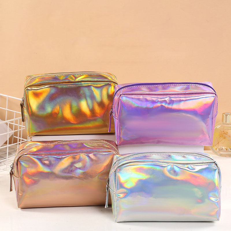 Saco de caneta de lápis de couro em PU impermeável Borracha Saco de maquiagem Sacos cosméticos