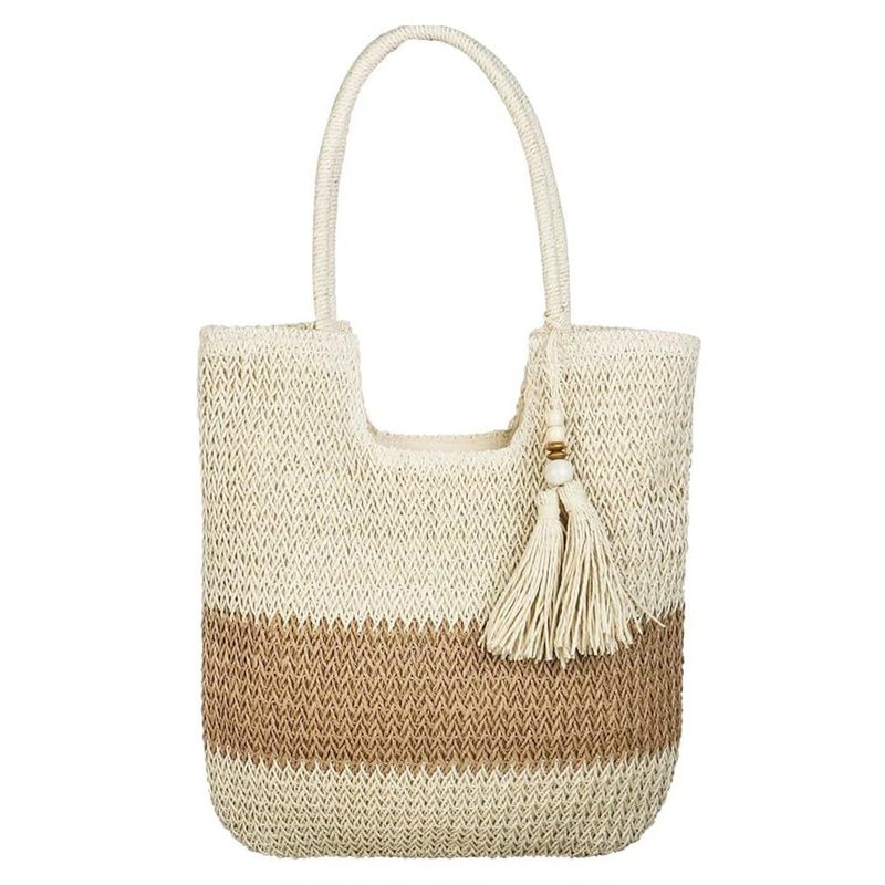 Saco de palha de verão Tote Raffia OEM / ODM Aceitável para moda Ladies Crochet Beach Bag