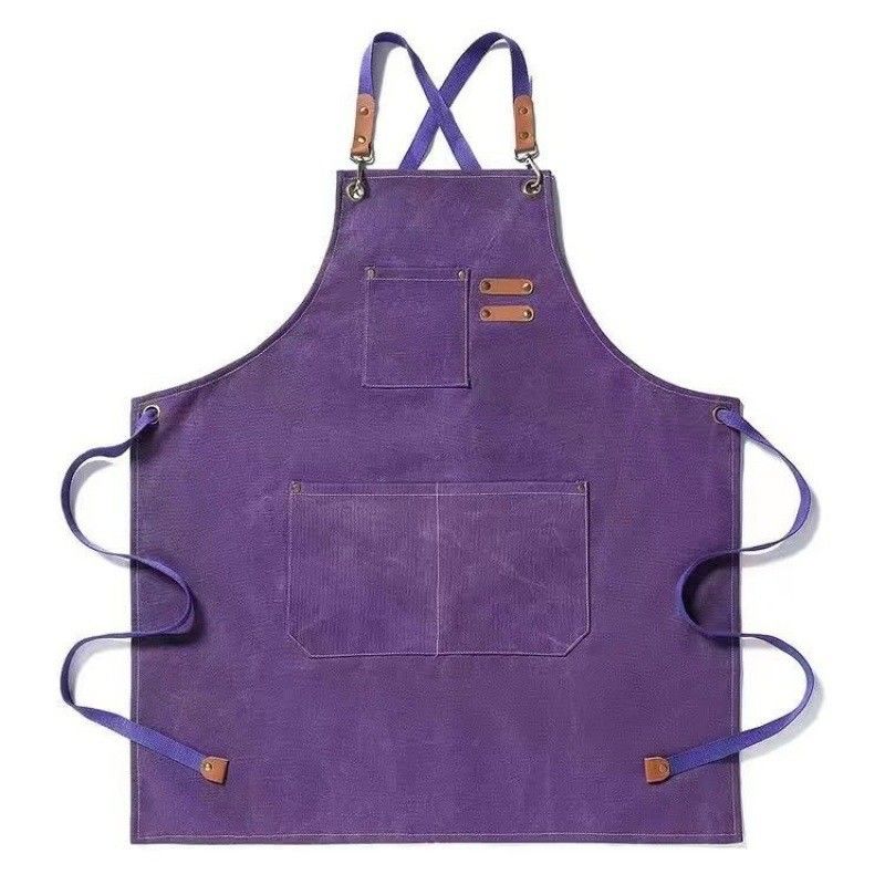 Diária Chef Trabalho e Utilidade Avental Logotipo personalizado Avental de tecido de algodão com bolsos