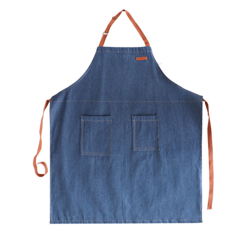 Avental de denim resistente à água aceitável OEM/ODM Lavável em máquina para churrasco de cozinha