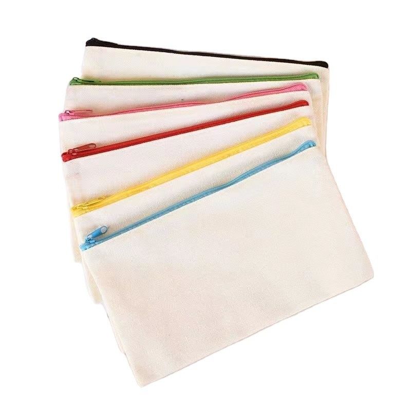 Logotipo personalizado Impresso em Tela Zipper Saco de Maquiagem Branco para viagens e armazenamento de cosméticos