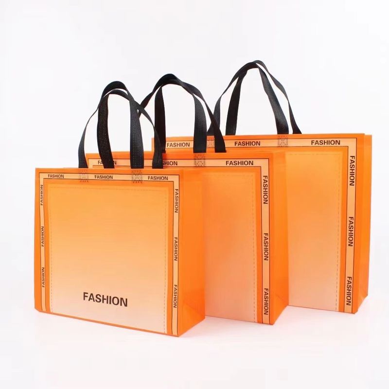 Bolsas de cor não tecidas personalizadas para compras ambientais laminadas com logotipo impresso