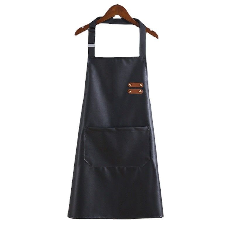 Logotipo personalizado Waterproof Leather Long Bib Apron para cozinha BBQ Bartenders Tipo uniforme