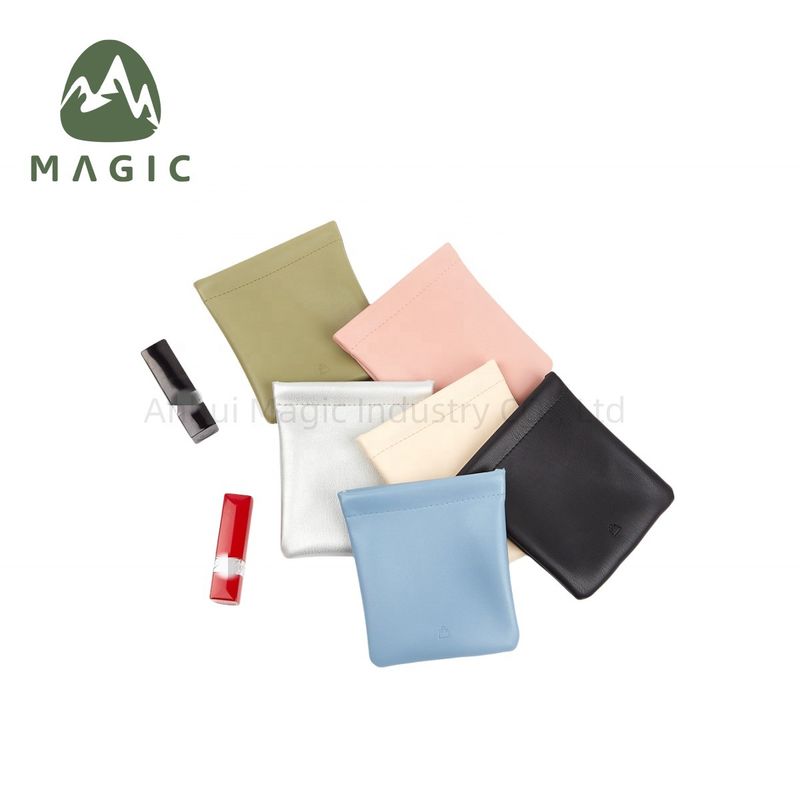 Logotipo personalizado Imprimir pequeno saco de armazenamento de couro PU com padrão de letras e logotipo personalizado