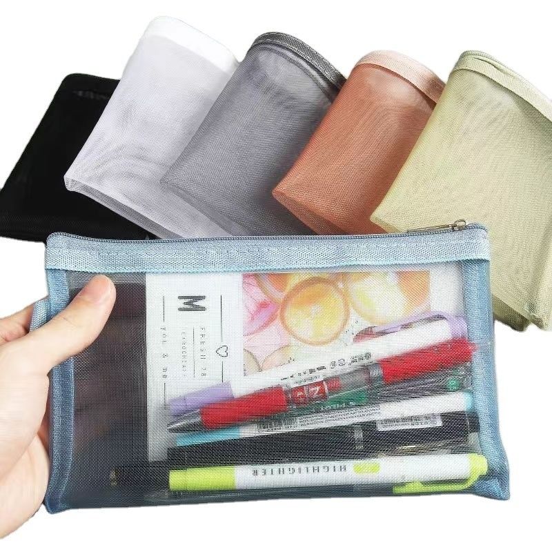 Sacos de malha personalizados Sacos de maquiagem Organizador de viagens cosméticos Sacos de armazenamento