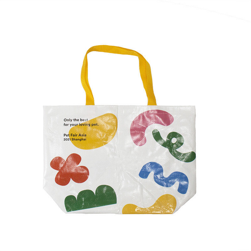 Saco tecido de PP ecológico com design personalizado de trabalho pesado Impressão a cores inteiras laminada