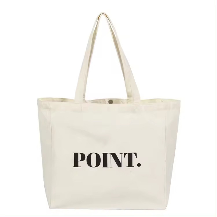 Duas alças de impressão de tecido de algodão simples bolsas Tote com logotipo personalizado