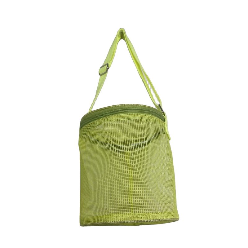 Saco de armazenamento de brinquedos 3D circular para escavação de areia Logotipo personalizado de malha Shell Sacos de coleção para diversão na praia
