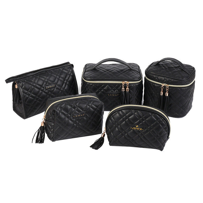 Sacos cosméticos de maquiagem de couro PU com combinação de cores personalizadas