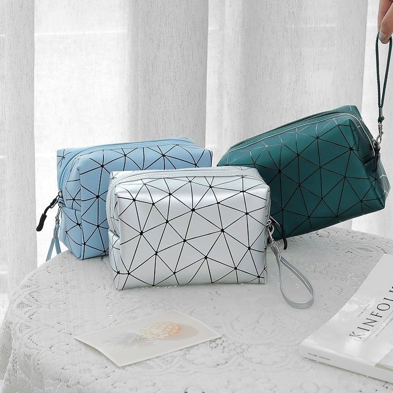 Design personalizado PU couro de marca privada maquiagem bolsa maquiagem cosmética bolsa pequenas encomendas