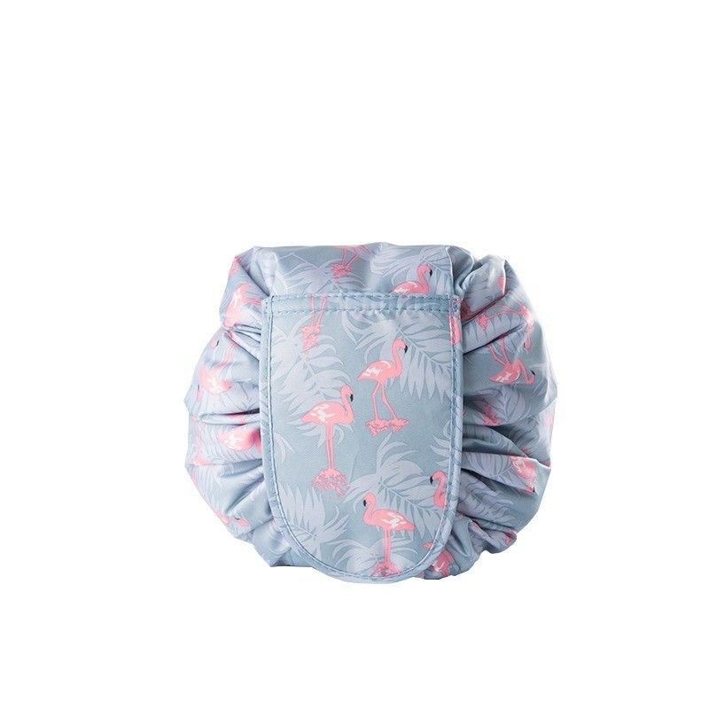 Conveniente cor personalizada à prova d'água dobrável drawingstring tela maquiagem saco para cosméticos