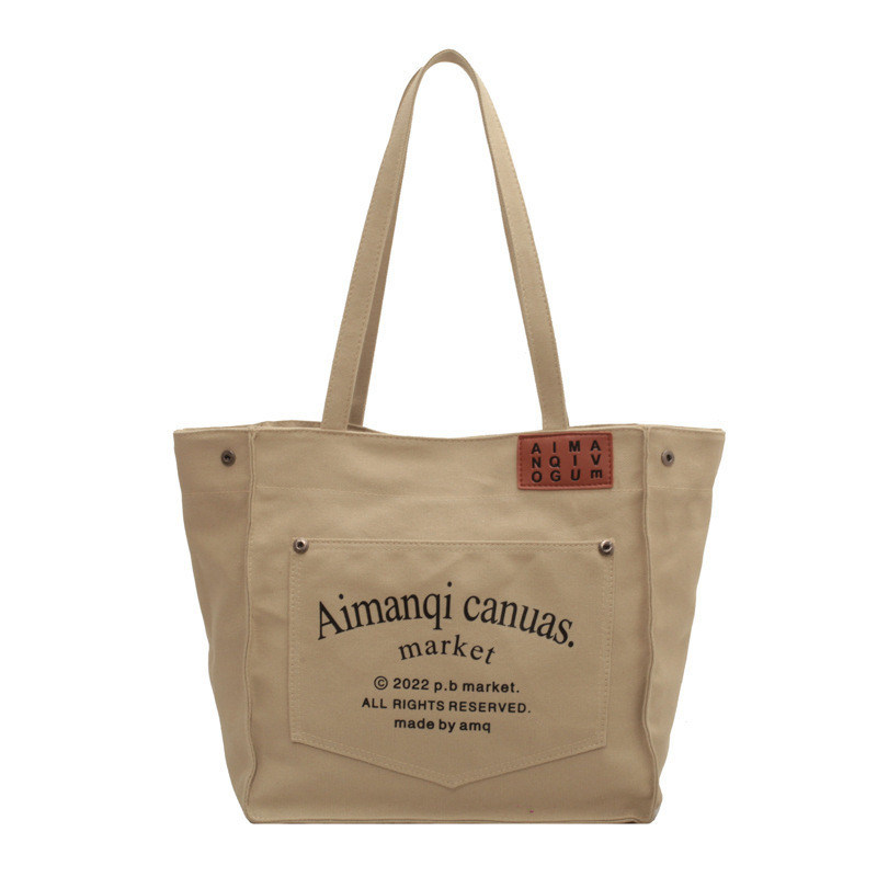 Single Handle Luxury Woman Tote Handbag Fashion Canvas Bag em opções de cores personalizadas