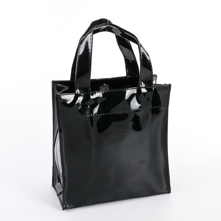 Design de impressão de moda personalizado Gloss Mirror Tote Handle Saco de compras com logotipo PVC impermeável Tote Bag