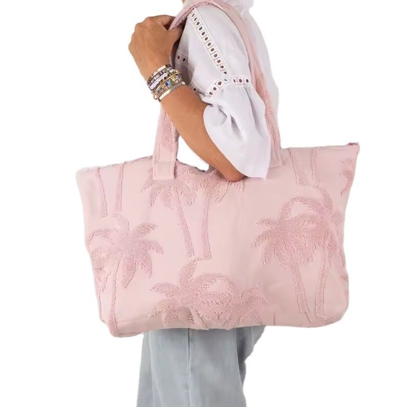 Soft-loop Style Custom Terry Cloth Toweling Large Bag para ginásio Noturno e praia