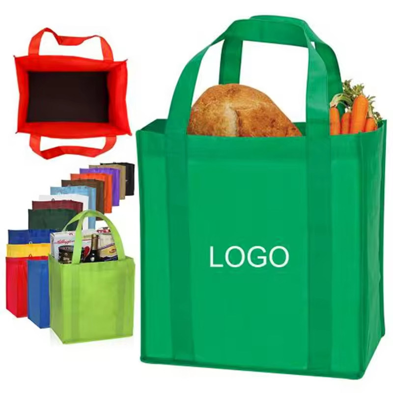 Logotipo personalizado Impresso Sacos de Tote Reutilizáveis Não Tecidos para Transferência de Calor do Comprador de Mercadorias