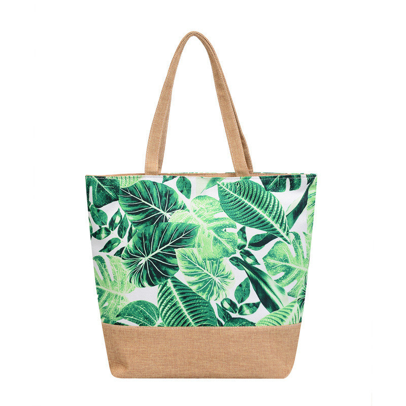 Soft-loop Style 2024 Logotipo Impresso de Moda Bolsa de Compras Personalizada de Praia para Mulheres