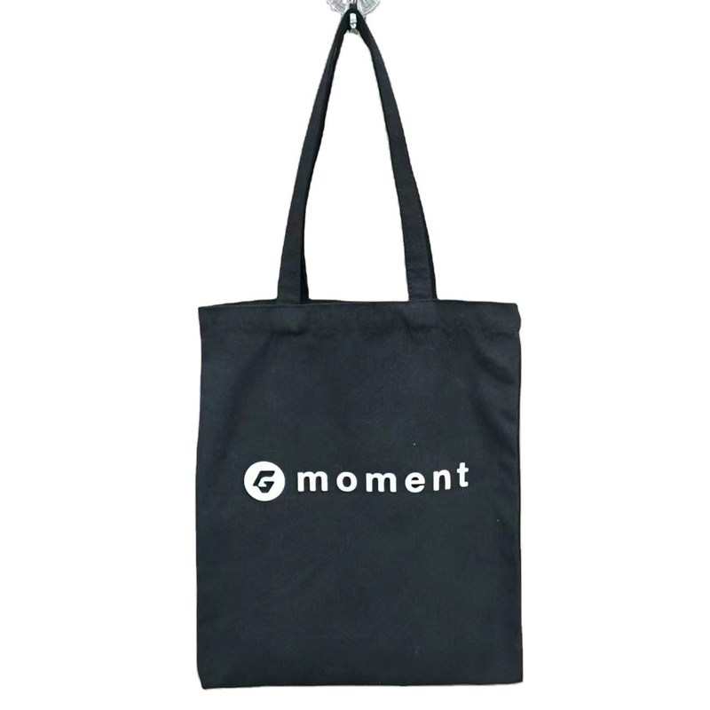 Bolsa de publicidade reutilizável de tamanho reciclado personalizado Tecido de muselina preta para publicidade