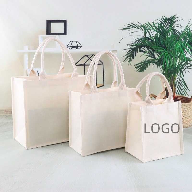 Outlet em branco Logotipo personalizado Impressão de lona Sacos de algodão para a vida escolar diária