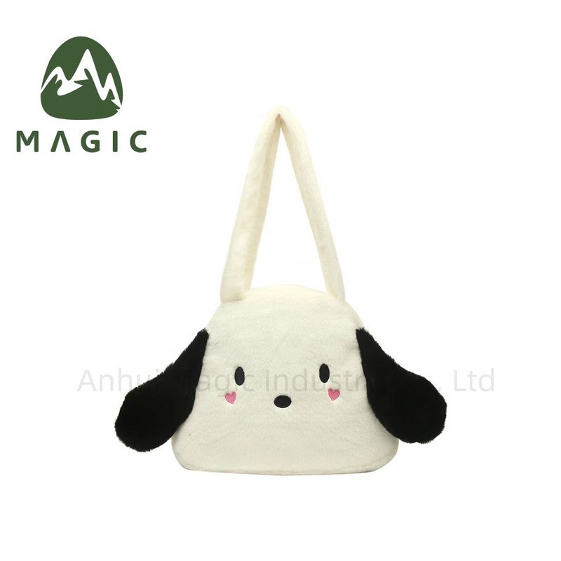Bolsa de compras Plush Tote Logotipo personalizado Imprimir Bolsa de mão feminina para promoção de presentes de férias