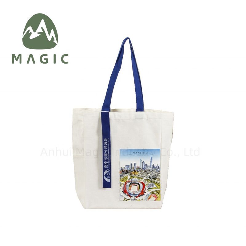 Saco de Tote de algodão de tela de impressão personalizada para presente de férias ecológico