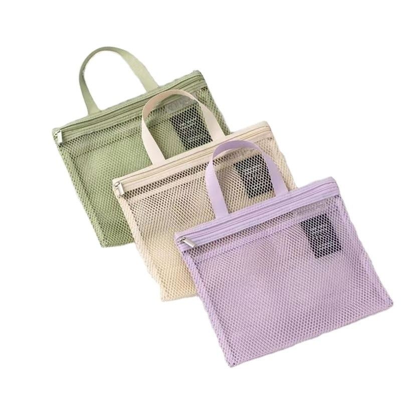 Saco de higiene personalizado de malha de peso leve Saco de rede de malha de nylon pequeno para armazenamento de banheiro