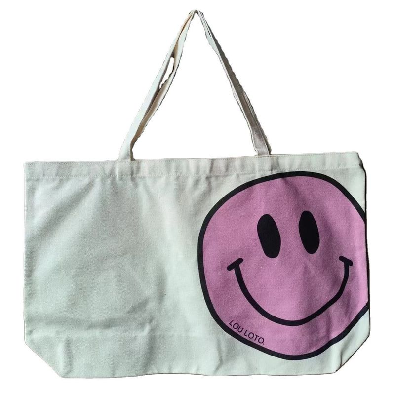 Saco de toque de lona de compras de grande capacidade com cor personalizada e logotipo impresso