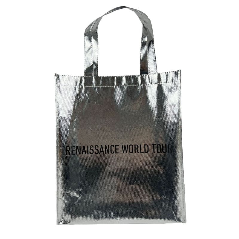 Saco de compras eco-friendly Laminado de ouro Metallic Silver Saco não tecido com logotipo personalizado