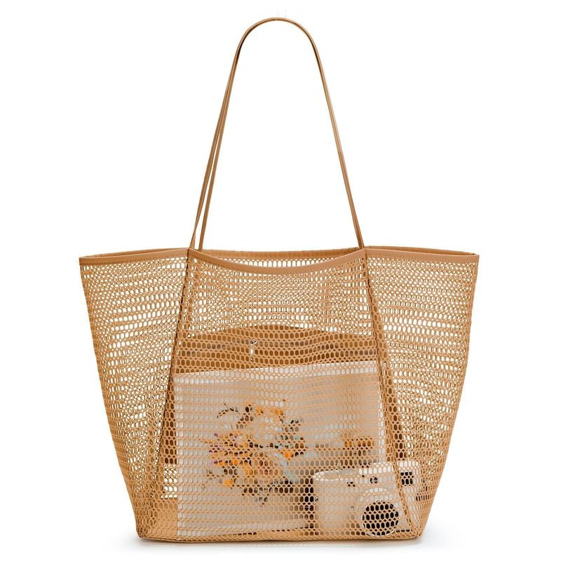 Custom Large Personalized Beach Mesh Tote Bag Style para um dia divertido na praia