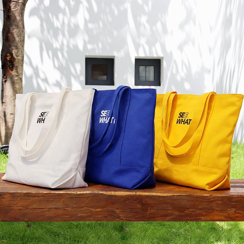 Logotipo personalizado Impresso Eco Amigável a Granel Algodão Orgânico Vestuário de Compras Saco de Tote