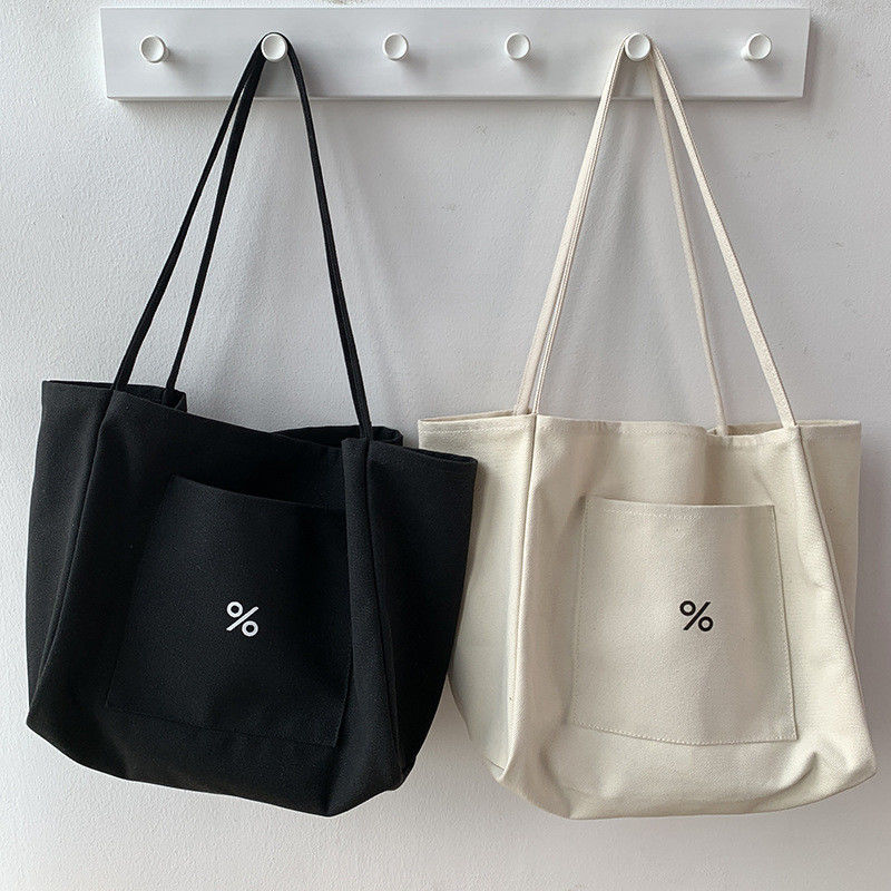 Bolsa de Tote Eco Canvas de cor personalizada para mulheres Grande capacidade e aceitável OEM / ODM