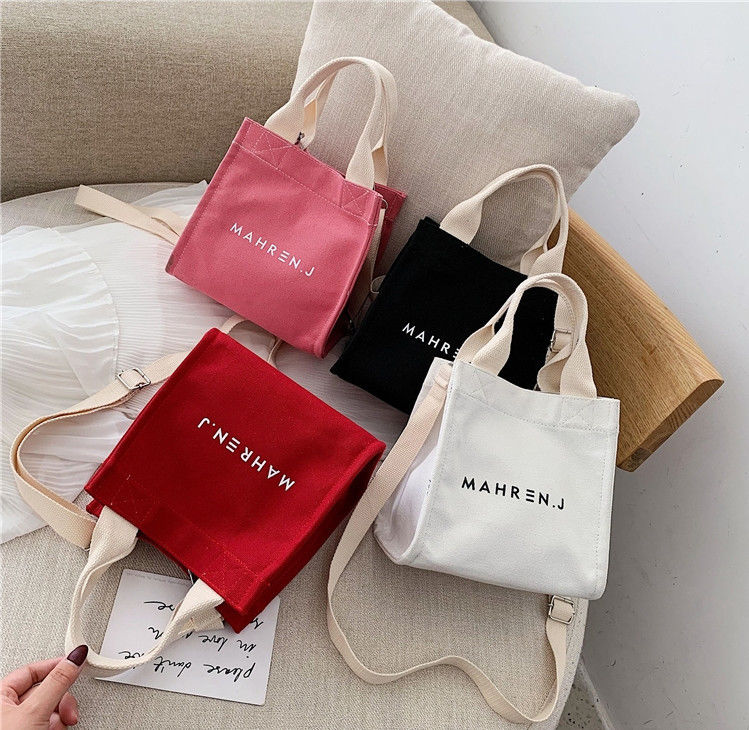Cor personalizada Mulher pequena de algodão de lona de compras Tote Bag com logotipo impresso personalizado