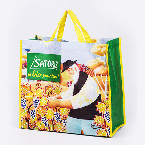 Saco de compras reutilizável de cor não tecida personalizado para compradores ecológicos