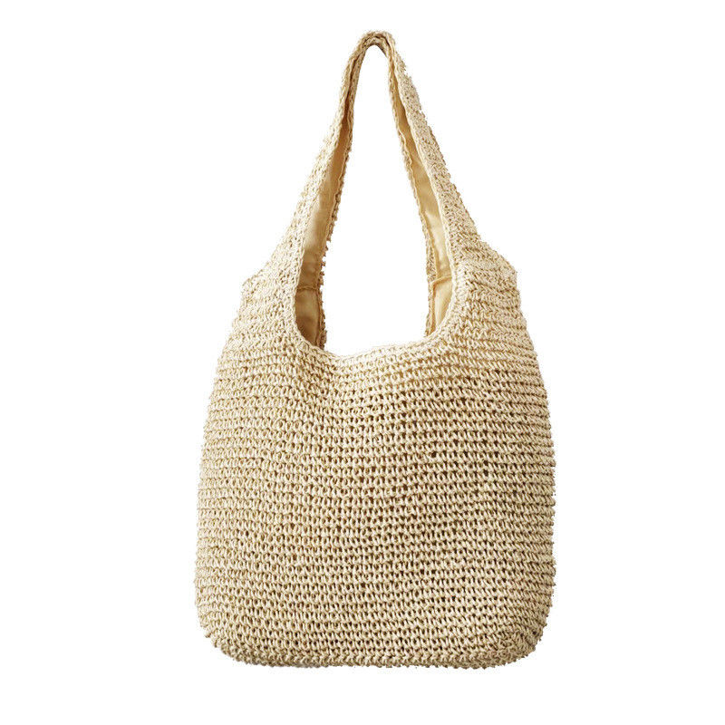 Saco de mão Raffia de verão de 2022 estilo boêmio aceitável OEM/ODM Saco de praia de palha de tecido