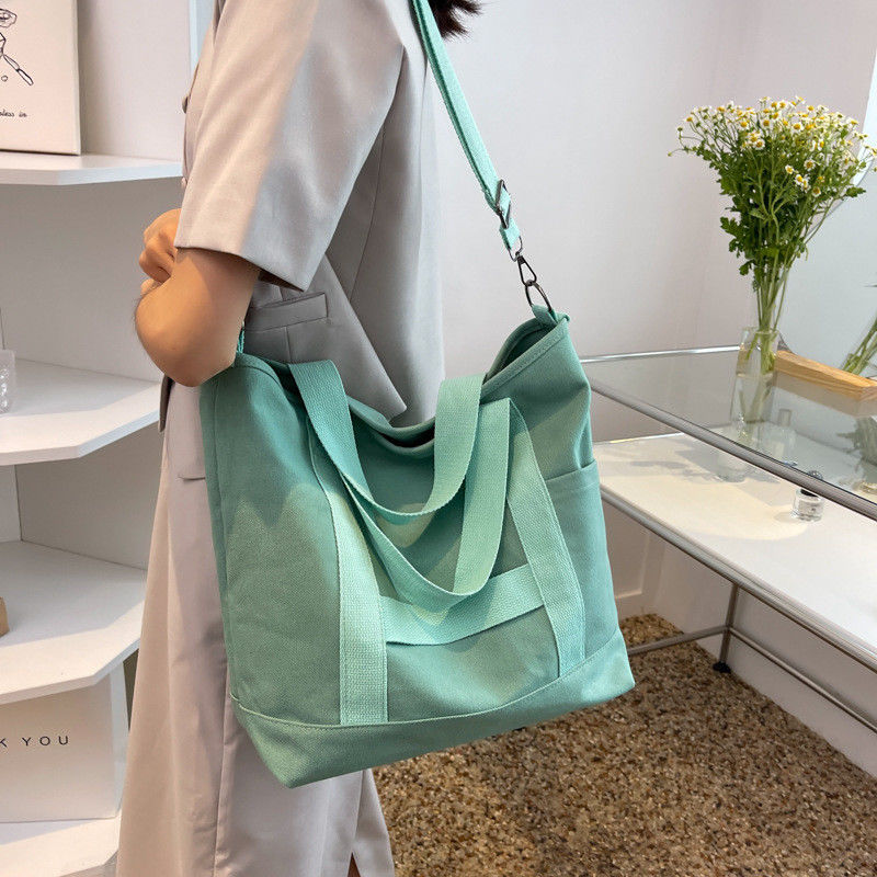 Logotipo personalizado Cor Eco algodão de lona Tote Bolsa de ombro para design de moda