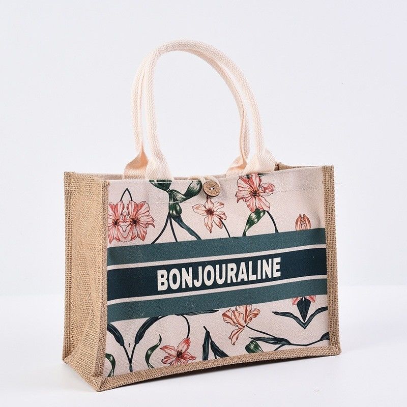 Sacos de compras de juta personalizam sacos de massa reutilizáveis para tamanho médio no mercado de Bangladesh